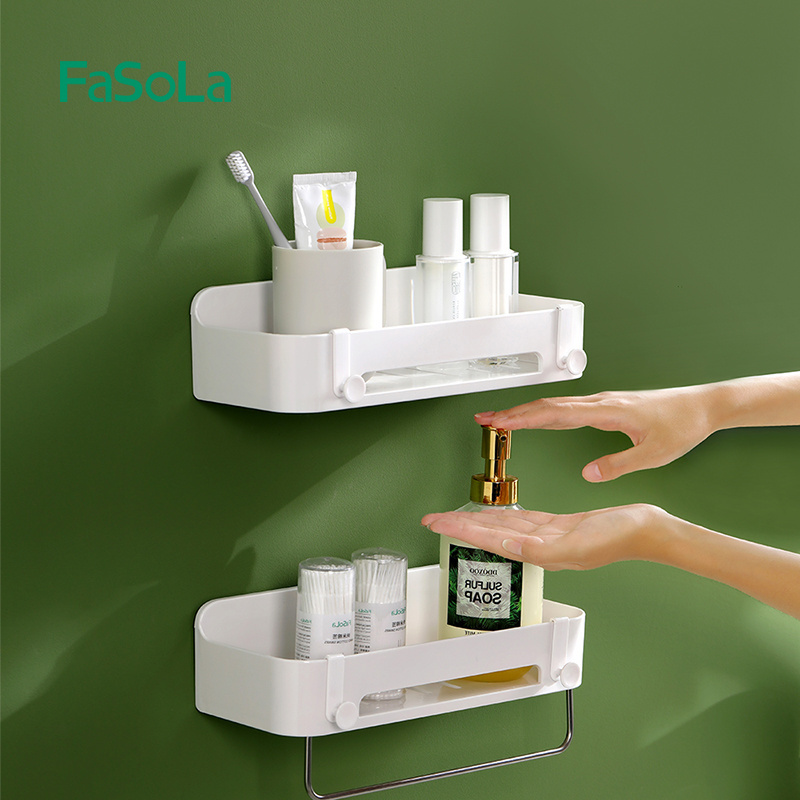 FaSoLa Nail-Free Floating Shelf Wall Mounted Storage Shelf for Shower, Bedroom,Bathroom, Living Room, Kitchen