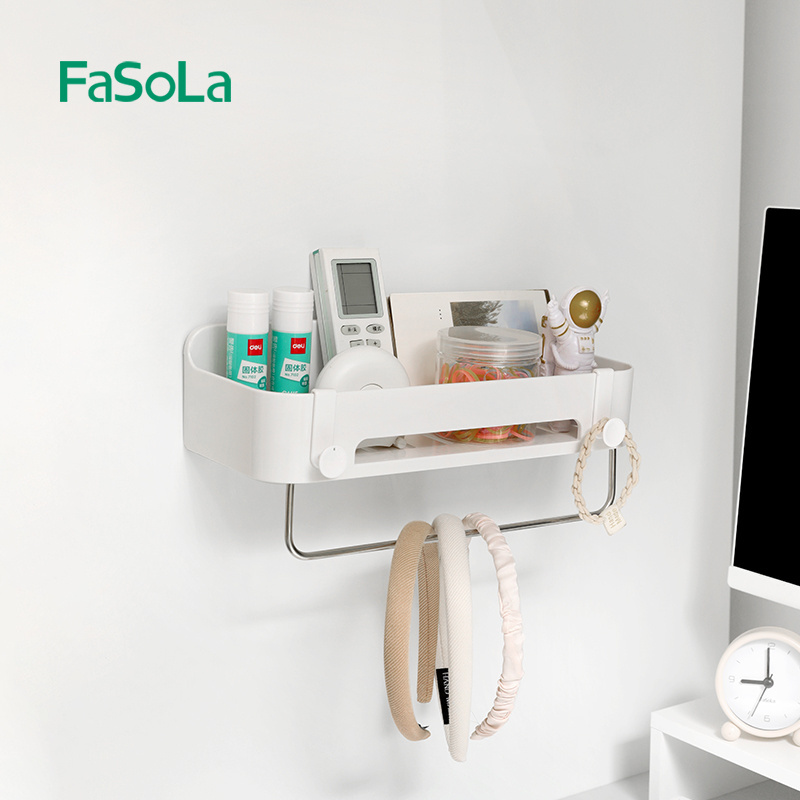 FaSoLa Nail-Free Floating Shelf Wall Mounted Storage Shelf for Shower, Bedroom,Bathroom, Living Room, Kitchen