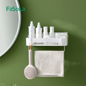 FaSoLa Nail-Free Floating Shelf Wall Mounted Storage Shelf for Shower, Bedroom,Bathroom, Living Room, Kitchen