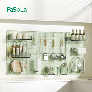 FaSoLa Pegboard Shelf Clear ABS Shelf with Hooks Peg Board Organizer Accessories Storage Shelf Pegboard Hooks Pegboard Bins