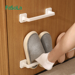 FaSola Wall Mounted Shoes Rack Plastic Shoes Holder Storage Organizer Door Shoe Hangers Shelf with Sticky Hanging Strips