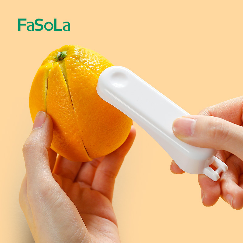 FaSoLa Orange Peeler Tools Plastic Orange Peeler with Blade Citrus Remover Easy Open Citrus Lemon Citrus Peel Cutter Fruit Tools