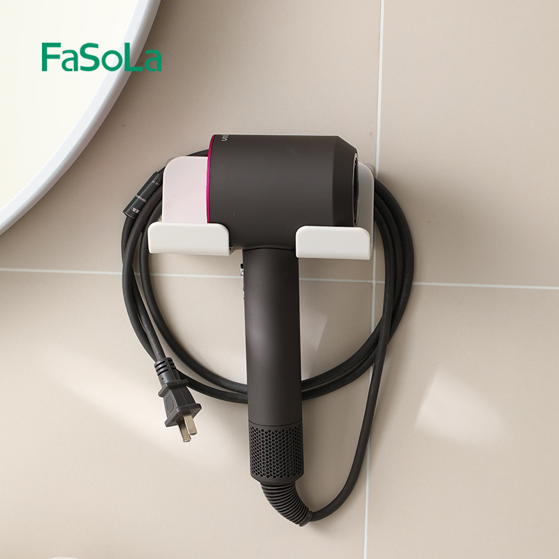 FaSoLa Hair Dryer Shelf Hook Blow Dryer Holder Wall Mount Hair Care Tools Organizer Storage Rack for Cabinet Bathroom Space Save