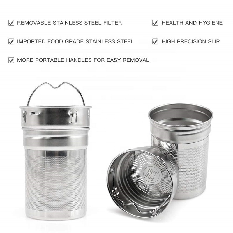 20oz fruit glass water filter cup tea infuser travel glass water bottle with stainless steel infuser and strainer