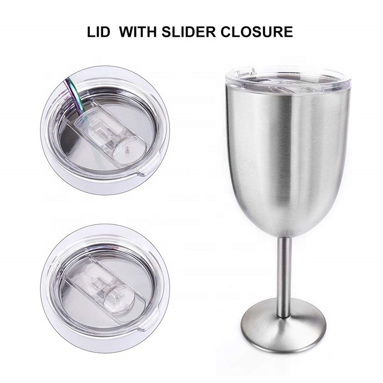 Premium Grade 18/8 Stainless Steel Wine Glasses Double-Walled Insulated Unbreakable Goblets Stemmed Wine Glass