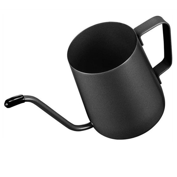 350ml Long Small Fine Stainless Steel Coffee Maker Pour Over Drip Coffee Pot Gooseneck Tea Coffee Kettle with Lid