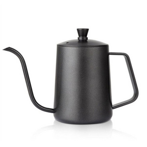 350ml Long Small Fine Stainless Steel Coffee Maker Pour Over Drip Coffee Pot Gooseneck Tea Coffee Kettle with Lid