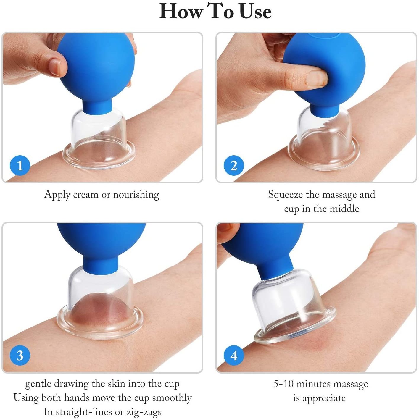 4 PCS Silicone Cupping Set Massage Vacuum Suction Cupping Machine for Body Care