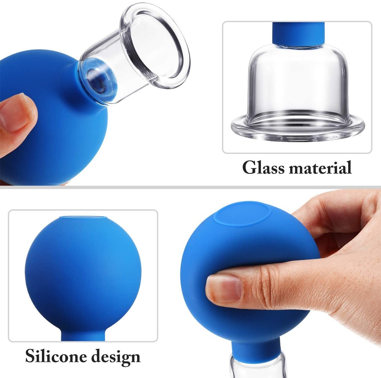 4 PCS Silicone Cupping Set Massage Vacuum Suction Cupping Machine for Body Care