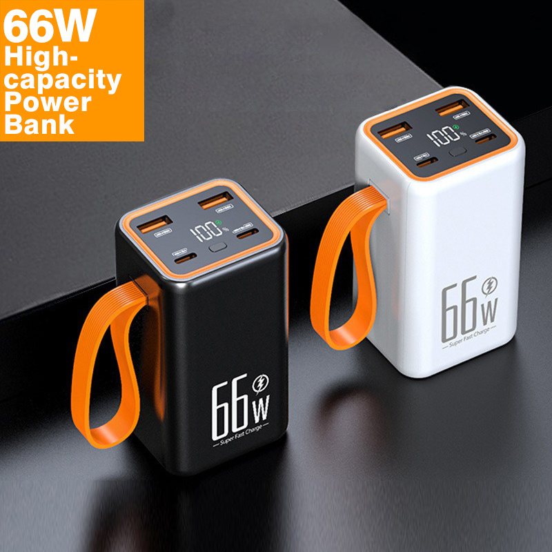 66W Fast Charging Mobile Power Bank 20000mah 20w USB C Input Output Power Banks With LED Flashlight powerbanks 10000 mAh