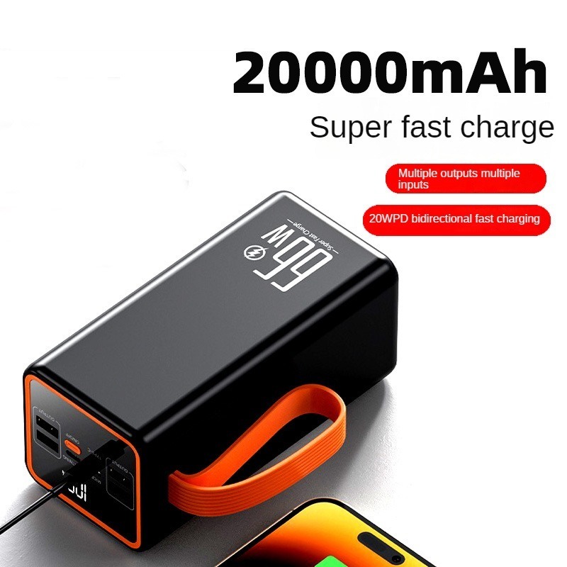 66W Fast Charging Mobile Power Bank 20000mah 20w USB C Input Output Power Banks With LED Flashlight powerbanks 10000 mAh