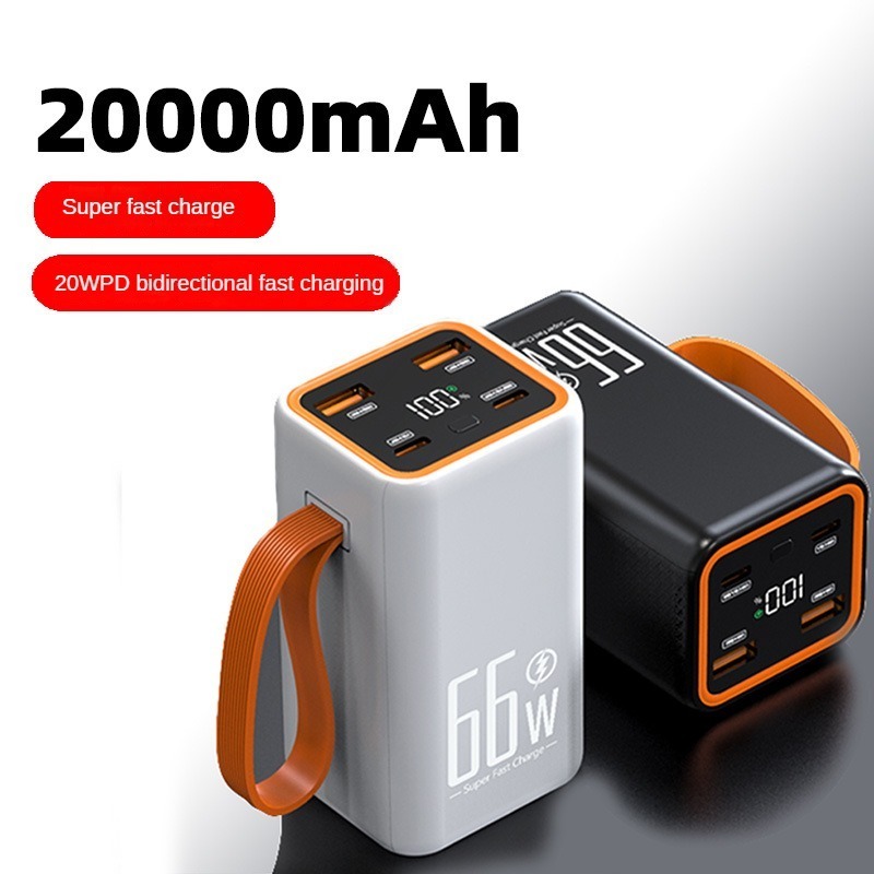 66W Fast Charging Mobile Power Bank 20000mah 20w USB C Input Output Power Banks With LED Flashlight powerbanks 10000 mAh