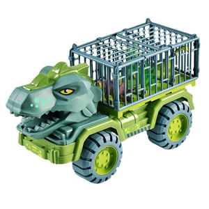 Large Free Wheel Dinosaur Cage Friction Dinosaur Transport Toy Truck Carrier Cars Vehicles Toy Set