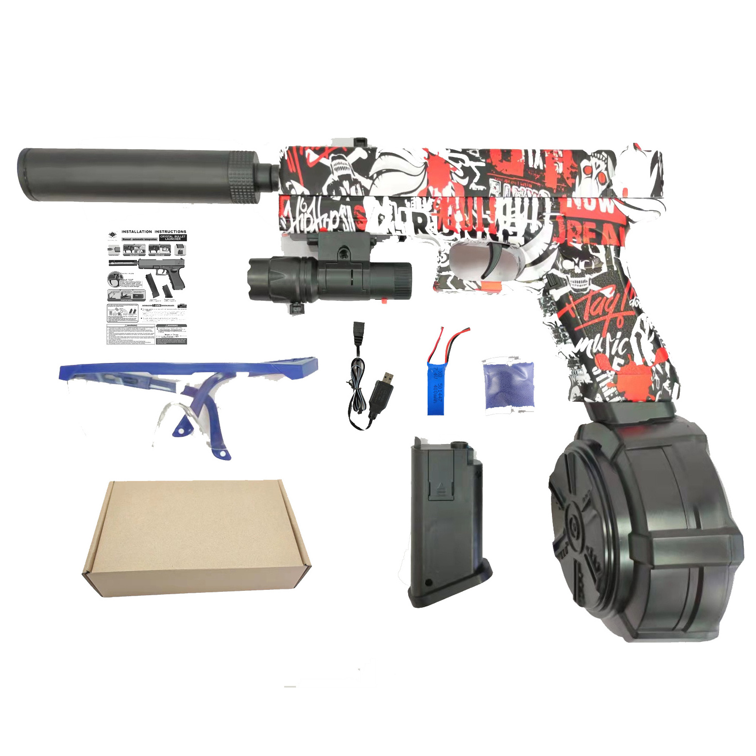 Free Shipping M416 Splatt Water Anstoy Blaster Plastic Electric Gel Ball Toy Gun