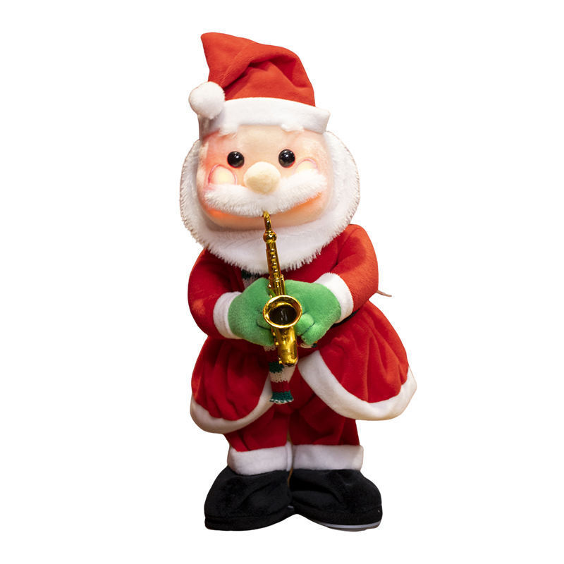 Christmas Decorations Toys Doll Singing Dancing Saxophone Elk Snowman Plush Santa Claus Soft Toy