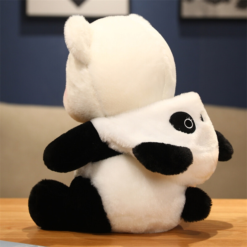 2023 Kids Toy Stuffed Plush Animal Cute Panda Small soft Cuddle Toys Custom Plush Panda Doll With Hat