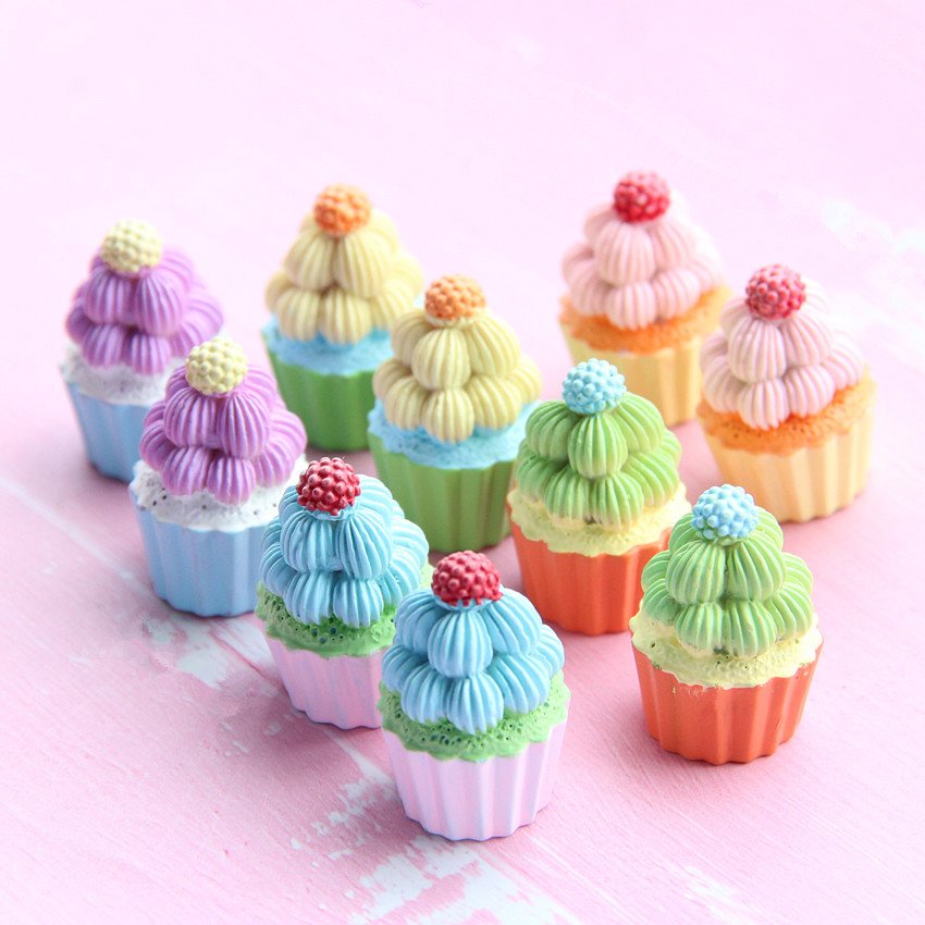 3D Decoration wholesale resin simulation cupcake mini food cup cake charms phone case accessories slime charms