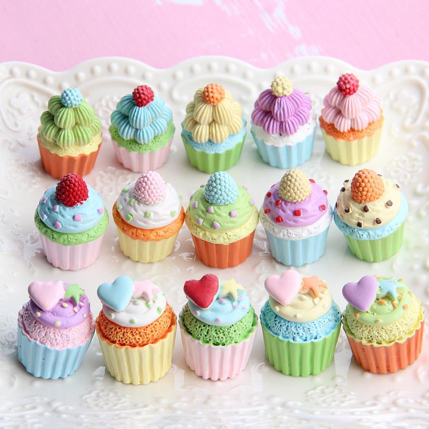 3D Decoration wholesale resin simulation cupcake mini food cup cake charms phone case accessories slime charms