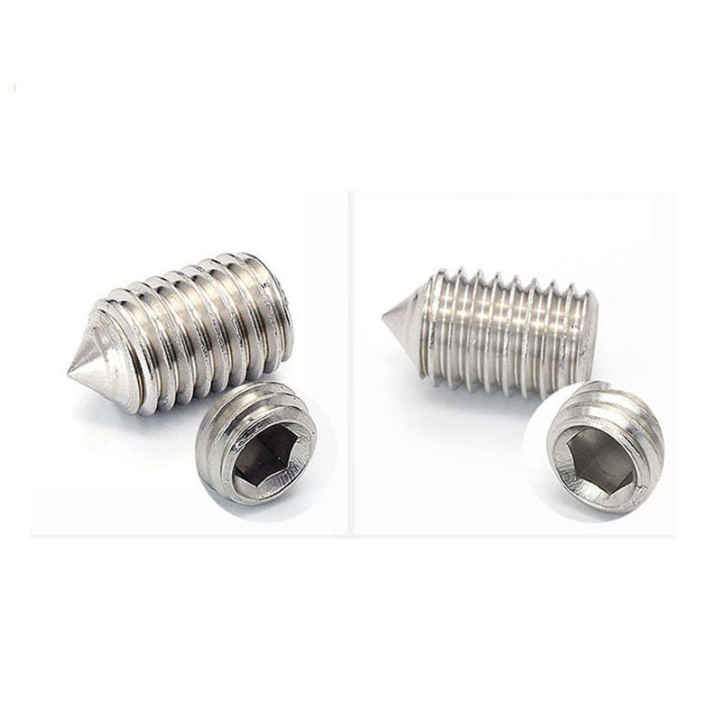 Custom Din916 1/4-20 3/8-16 M3 M4 Stainless Steel Brass Copper Zinc Fine Tooth Slotted Flat Point Grub Hexagon Socket Screw