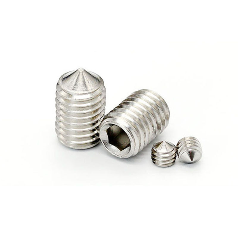 Custom Din916 1/4-20 3/8-16 M3 M4 Stainless Steel Brass Copper Zinc Fine Tooth Slotted Flat Point Grub Hexagon Socket Screw