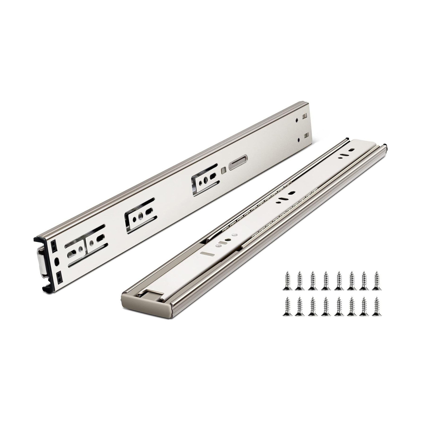 Heavy Duty Locking Full Extension Telescopic Glide Rails Soft Closing Concealed Ball Bearing Drawer Slides