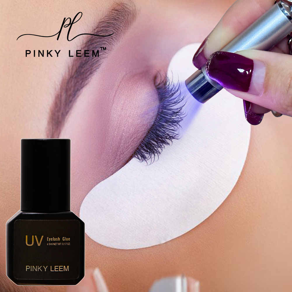 pinky leem wholesale microwave UV LED eyelash extension glue with private label led uv lash extension adhesive