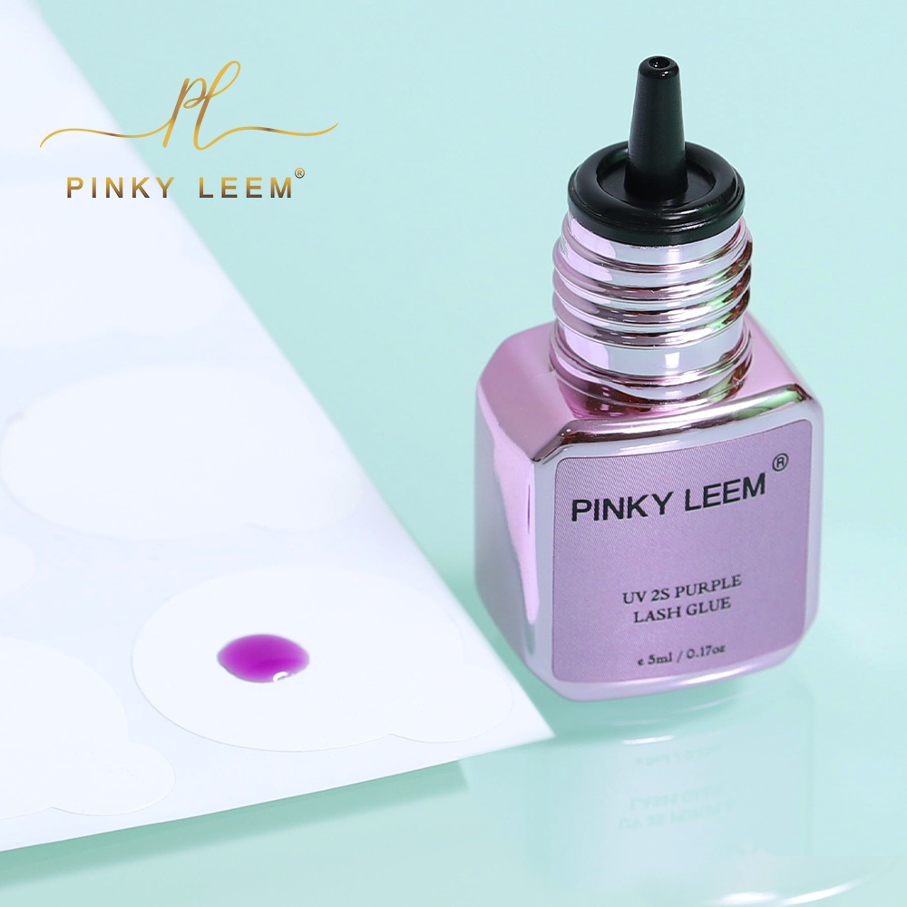 Pinky leem Custom Waterproof/Oil Proof Private Label UV Lash Glue LED Eyelash Extension Glue  UV Glue Eyelash Adhesive