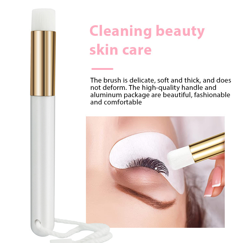 Private Label Lash Shampoo Brush with Wood Handle Soft Hair WhiteTop Quality Accessories eyelash extension shampoo brush