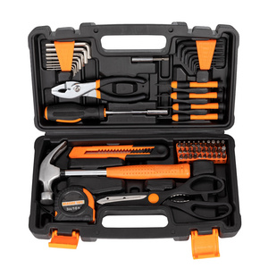 57Pcs Household or Family General Use Tool Set Box House DIY Repair Hardware Hammer Hand Tool Kit in Plastic Storage Tool Case