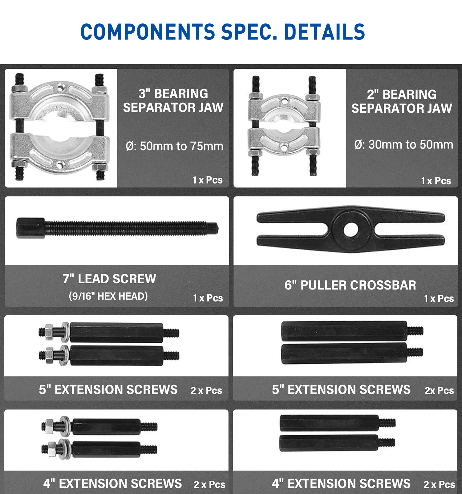 12Pcs Bearing Puller Tool Set Bearing Separator Extractor and Puller Set Kit Bearing Removal Extractor Tool