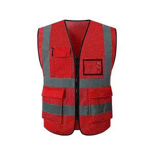 Customized Public Reflective Mesh 100% Polyester reflective jacket high visibility Reflective Vest safety jacket for men