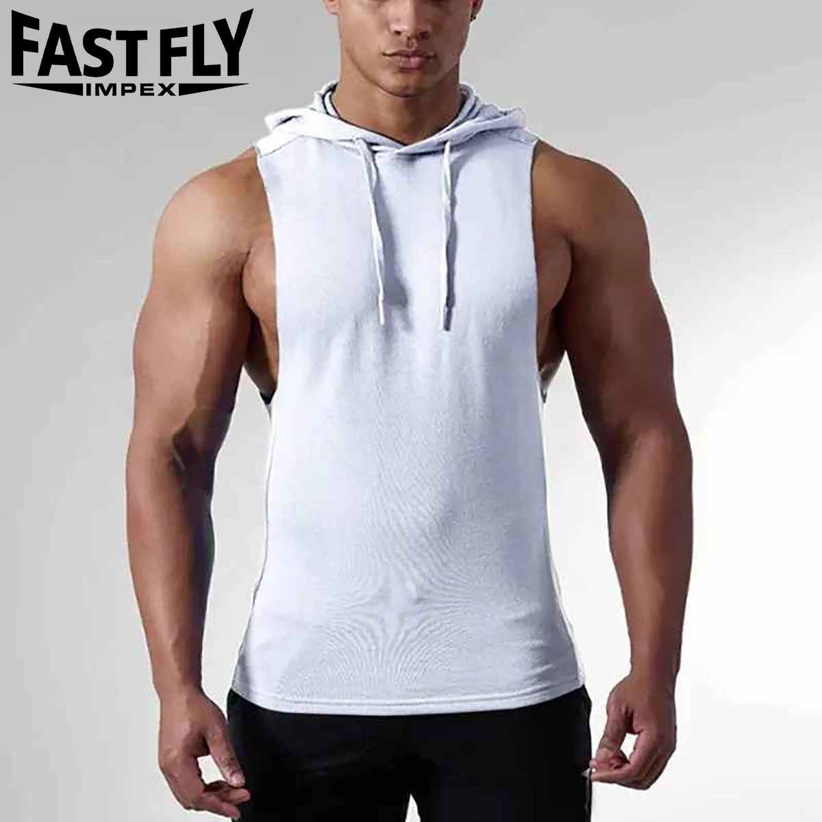 OEM Custom Logo High Quality cotton Tank Tops Mens Tank Top Muscle shirt Gym Workout singlet 100% cotton fabric gym tang top