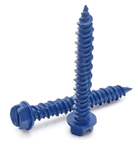 1/4 3/16 inch Hex Washer Head Blue Concrete Anchor Screws Blue Tapcon Concrete Screw