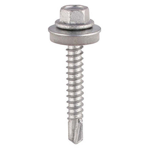 SUS304+SUS420 Bimetal Hex Washer Head Self Drilling Screws Grey Ruspert Coating With EPDM Washer