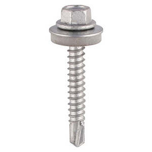 SUS304+SUS420 Bimetal Hex Washer Head Self Drilling Screws Grey Ruspert Coating With EPDM Washer