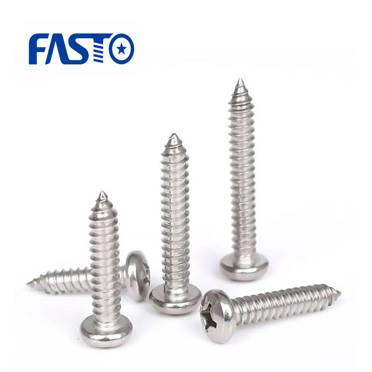 Chinese Good Price Fasteners Manufacture Stainless Steel Pan Head Self Tapping Screws for Building