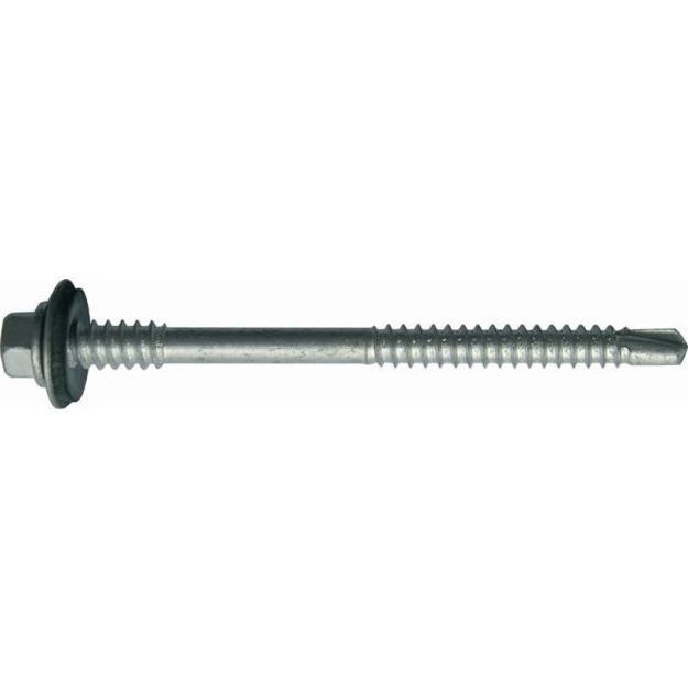 SUS304+SUS420 Bimetal Hex Washer Head Self Drilling Screws Grey Ruspert Coating With EPDM Washer