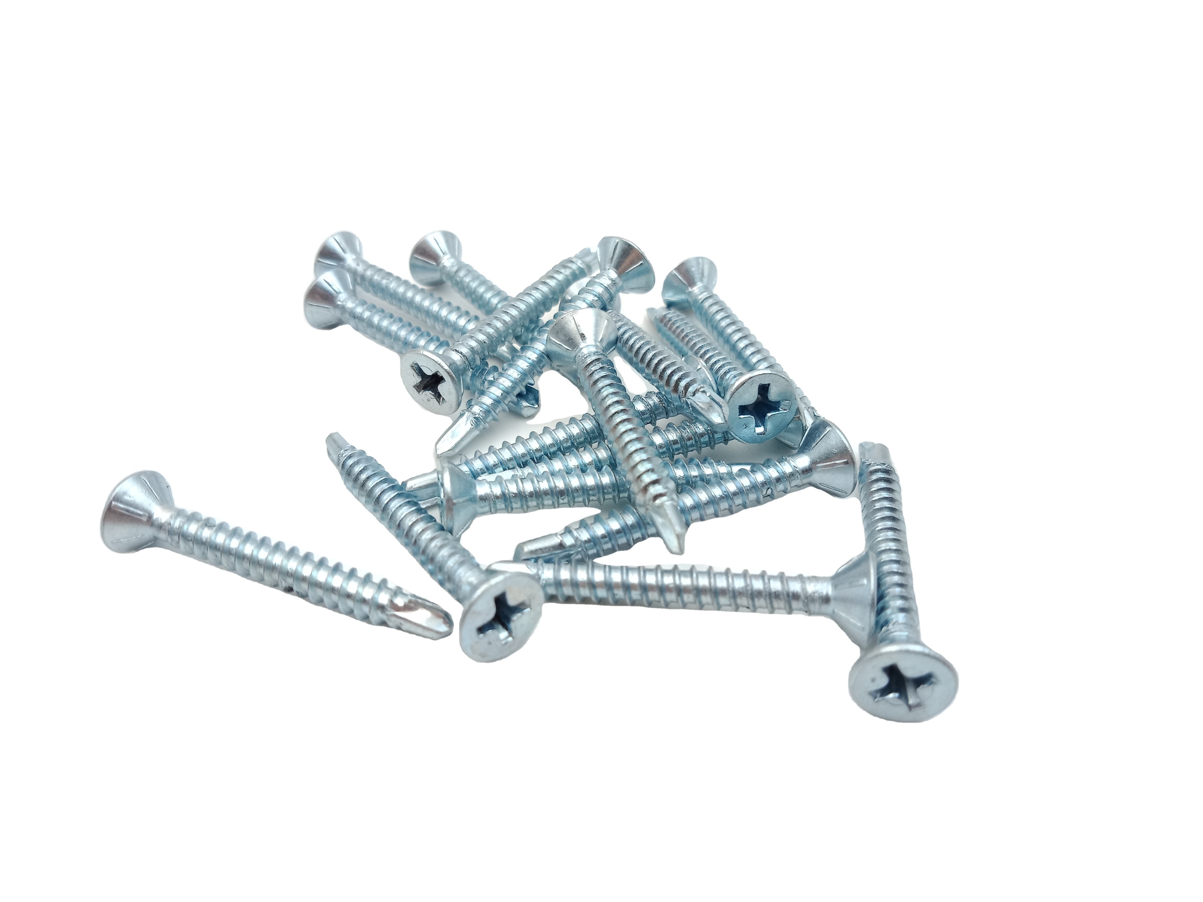 Fasto High Quality Cross Recessed Carbon Steel Flat Countersunk  Head Zinc Plated Self Drilling Screws