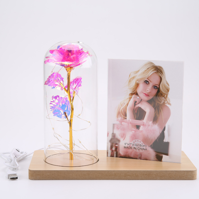 5'' X 7'' Sublimation Blank USB LED Flower Display Photo Frame With Custom Pictures For Wedding/Valentine's Gifts