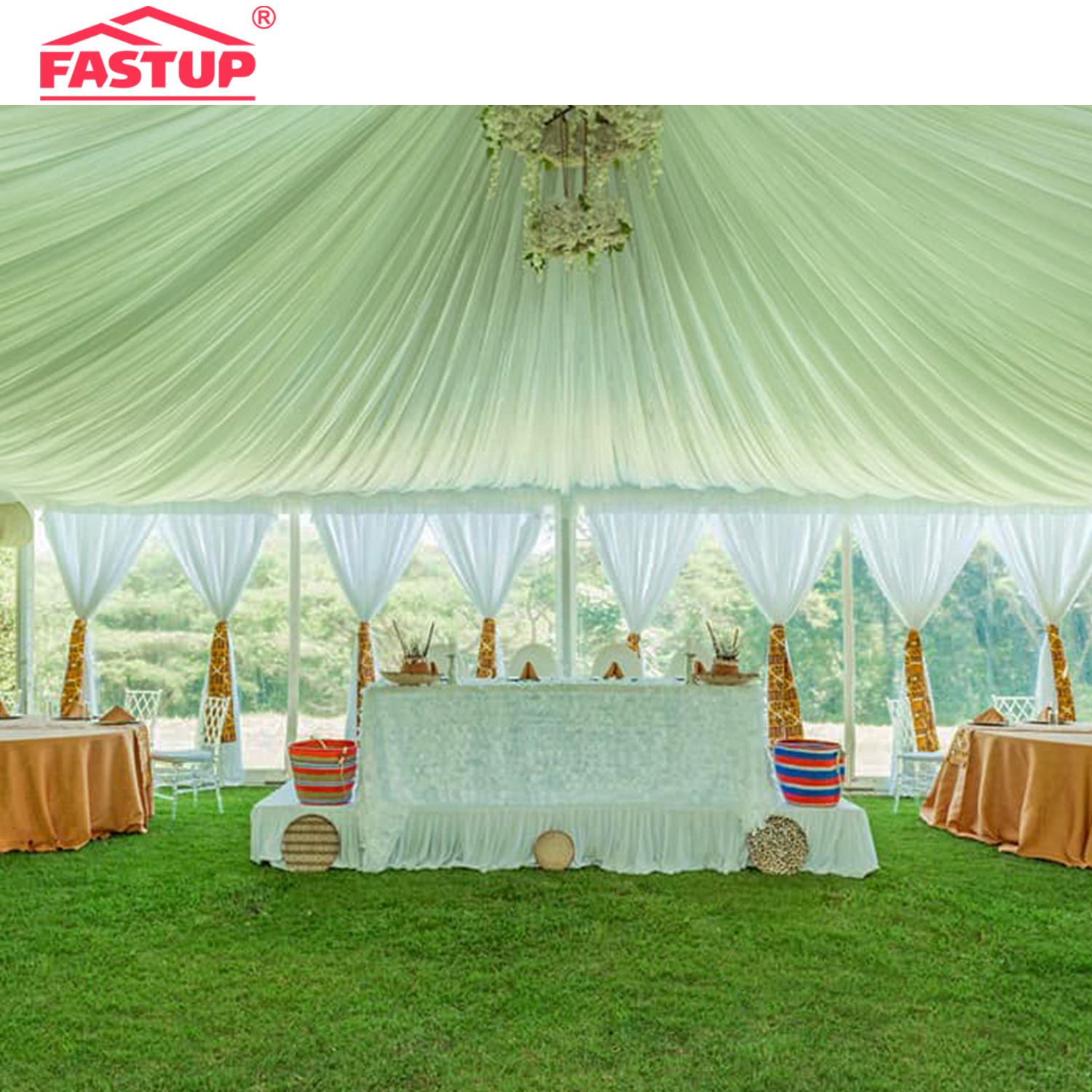 White color Multi-Sidewall single  pagoda gazebo canopy tent with glass window and ABS hard wall