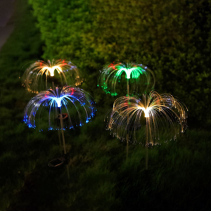 Solar fiber optic lamp 7 Color Landscape decorative IP65 outdoor waterproof jellyfish led garden lights