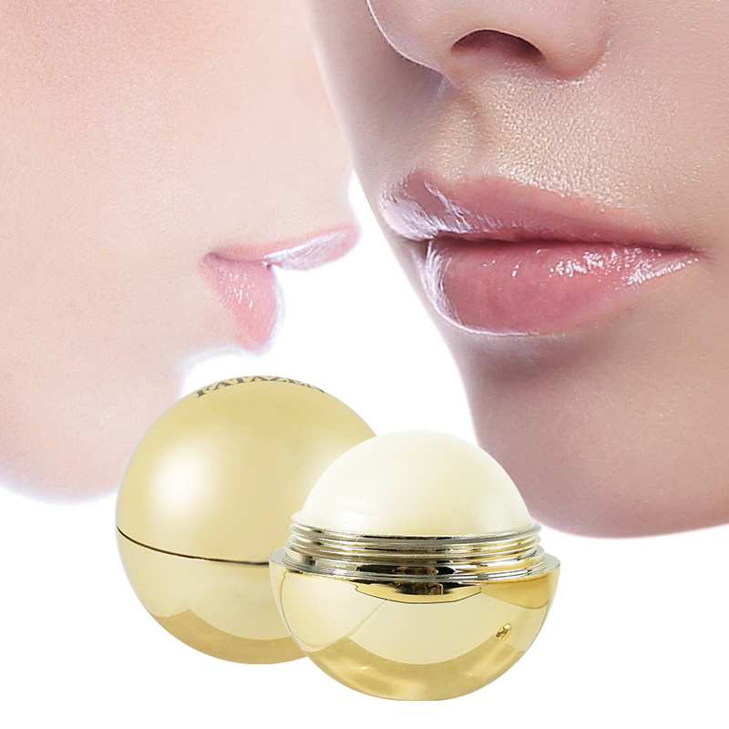 OEM Organic Vegan Chapstick Moisturizing Lip Cream Golden Silver Hydrating Lip Balm Round Ball Natural Plumping Lip Balm