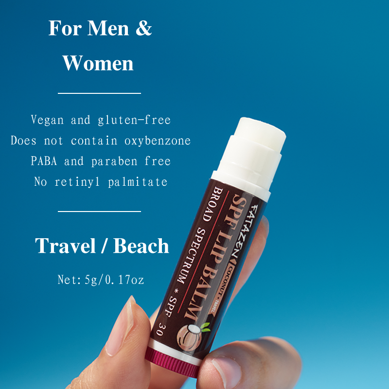 FATAZEN Lip Products Natural and Organic Coconut  Lip Sunscreen Products  Moisturizing Coconut Sunscreen Lip Balm stick