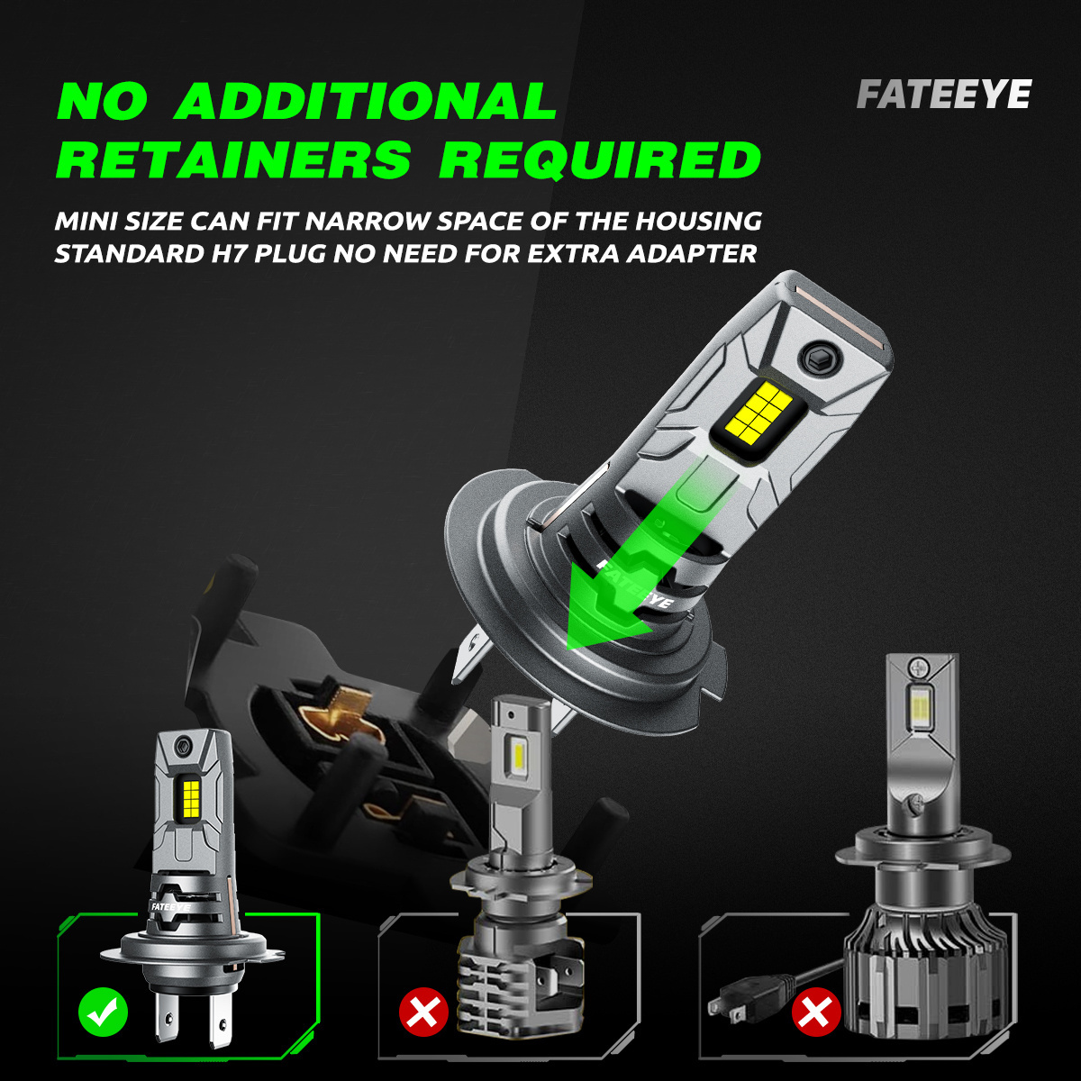 FateEye f10 H7 auto led headlight h4 12000lumen 60w Car Motorcycle h7 led headlight bulbs high beam for Honda