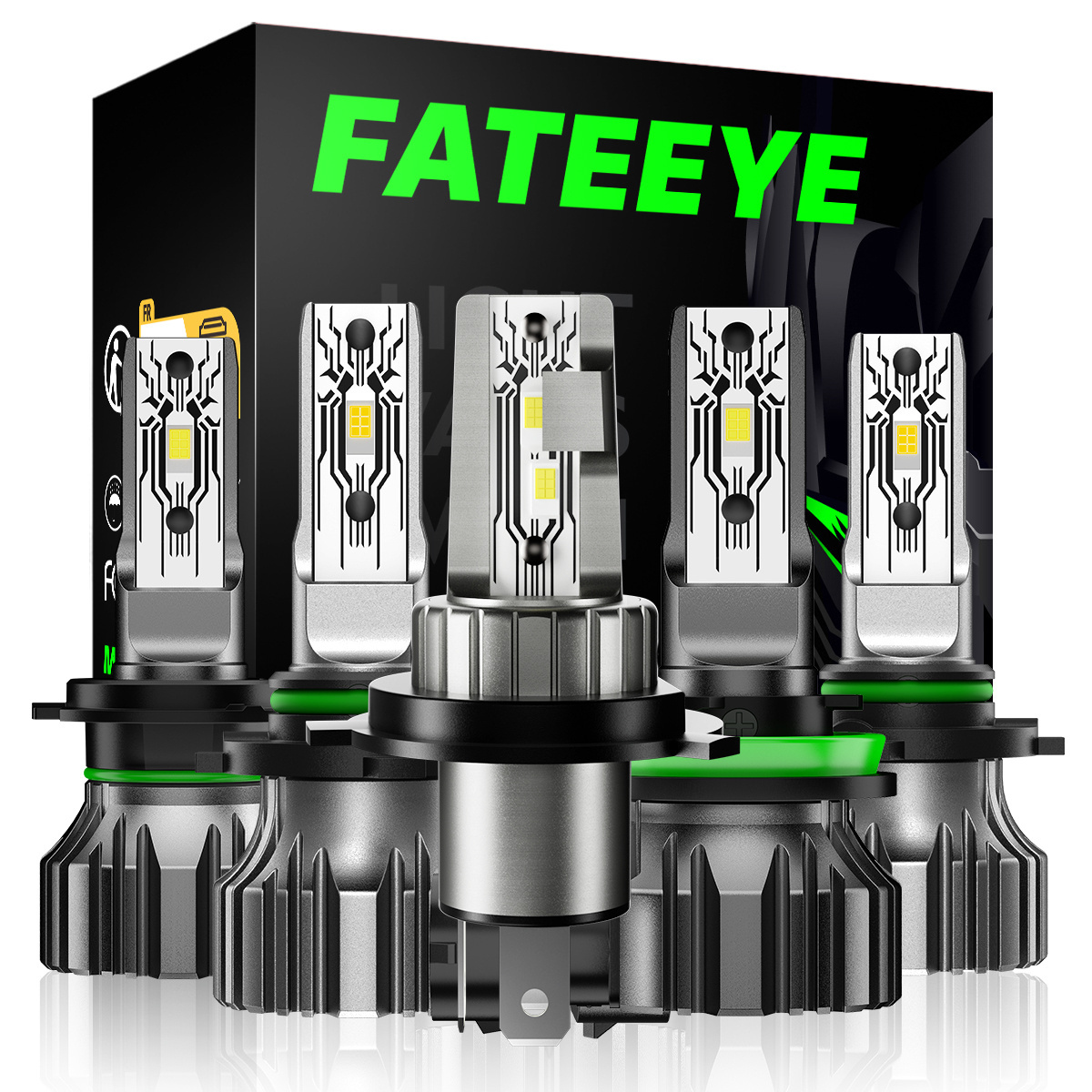 FATEEYE F1 10000lumen led headlight motorcycle bulb faro para moto fog/driving lights h7 h11 hb3 9005 50w led headlight