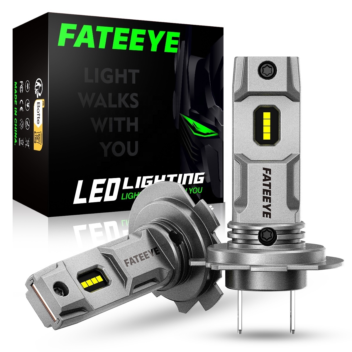 FateEye F8 H7 Led Headlight Bulb hot sale in europe 360 beam canbus free H4 h11 9005 9006 LED headlight bulb for car