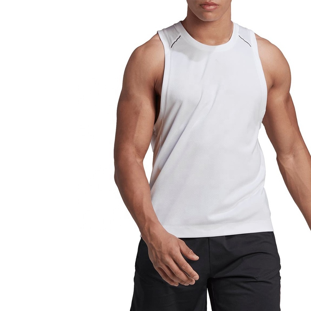 Latest Design Men's Plus Size Breathable Gym Vest Tank Tops Newest Design Polyester Mesh Men Tank Tops For Fitness