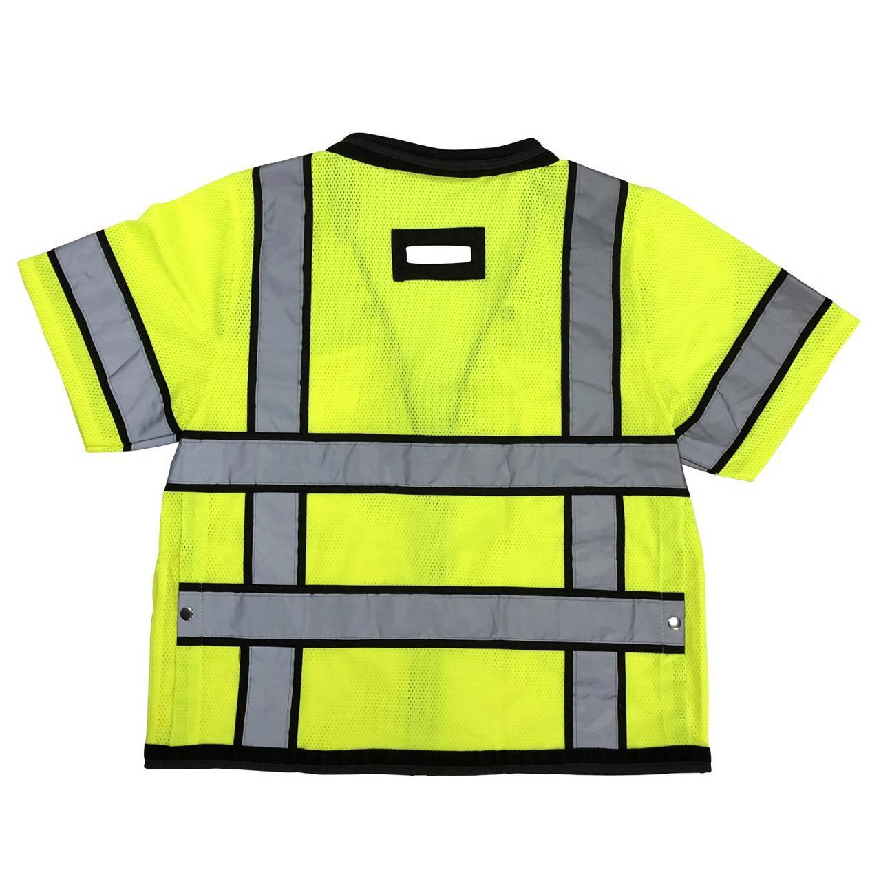 Custom High Vis Reflective Vest Construction Two-tone Hi Viz Work Vest Men Short Sleeve Class 3 Mesh Safety Vest With Pocket