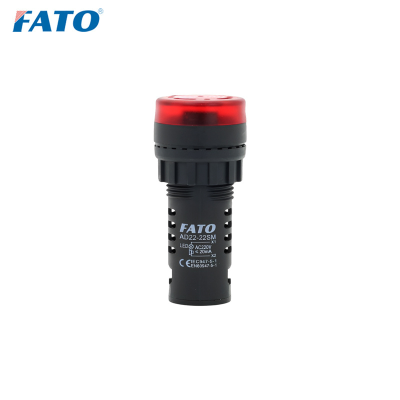 FATO AD22-22SM Flash LED Alarm Indicator Light Buzzer 6V 12V 24V  LED Buzzer Light For household