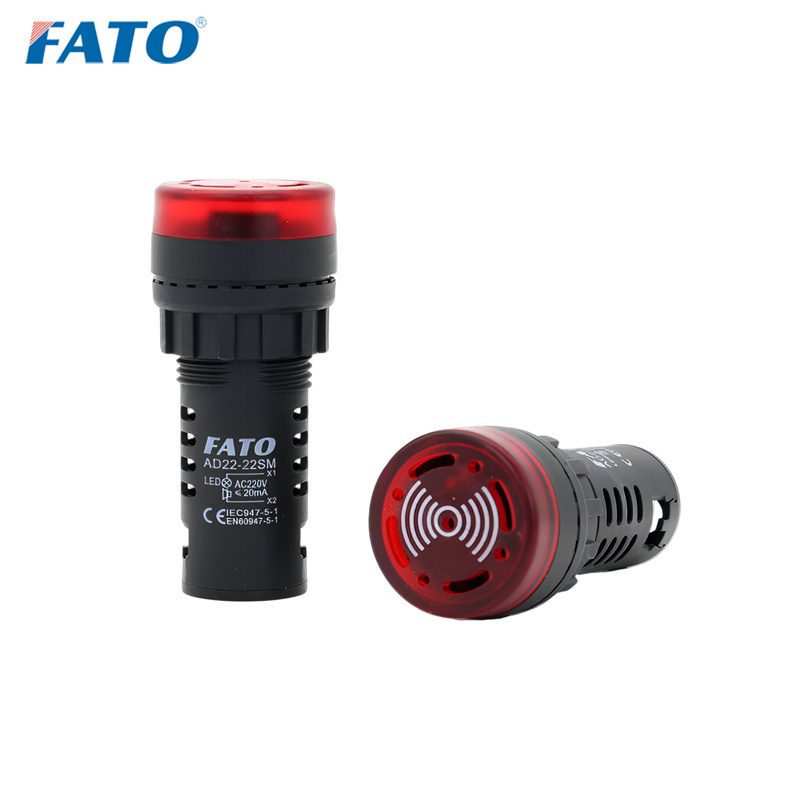 FATO AD22-22SM Flash LED Alarm Indicator Light Buzzer 6V 12V 24V  LED Buzzer Light For household